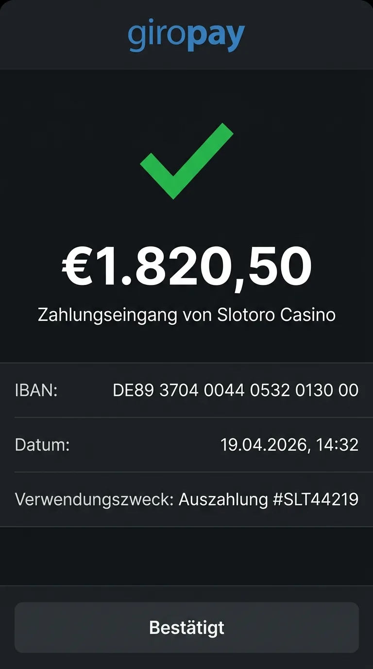 Giropay payout confirmation EUR 1,820
