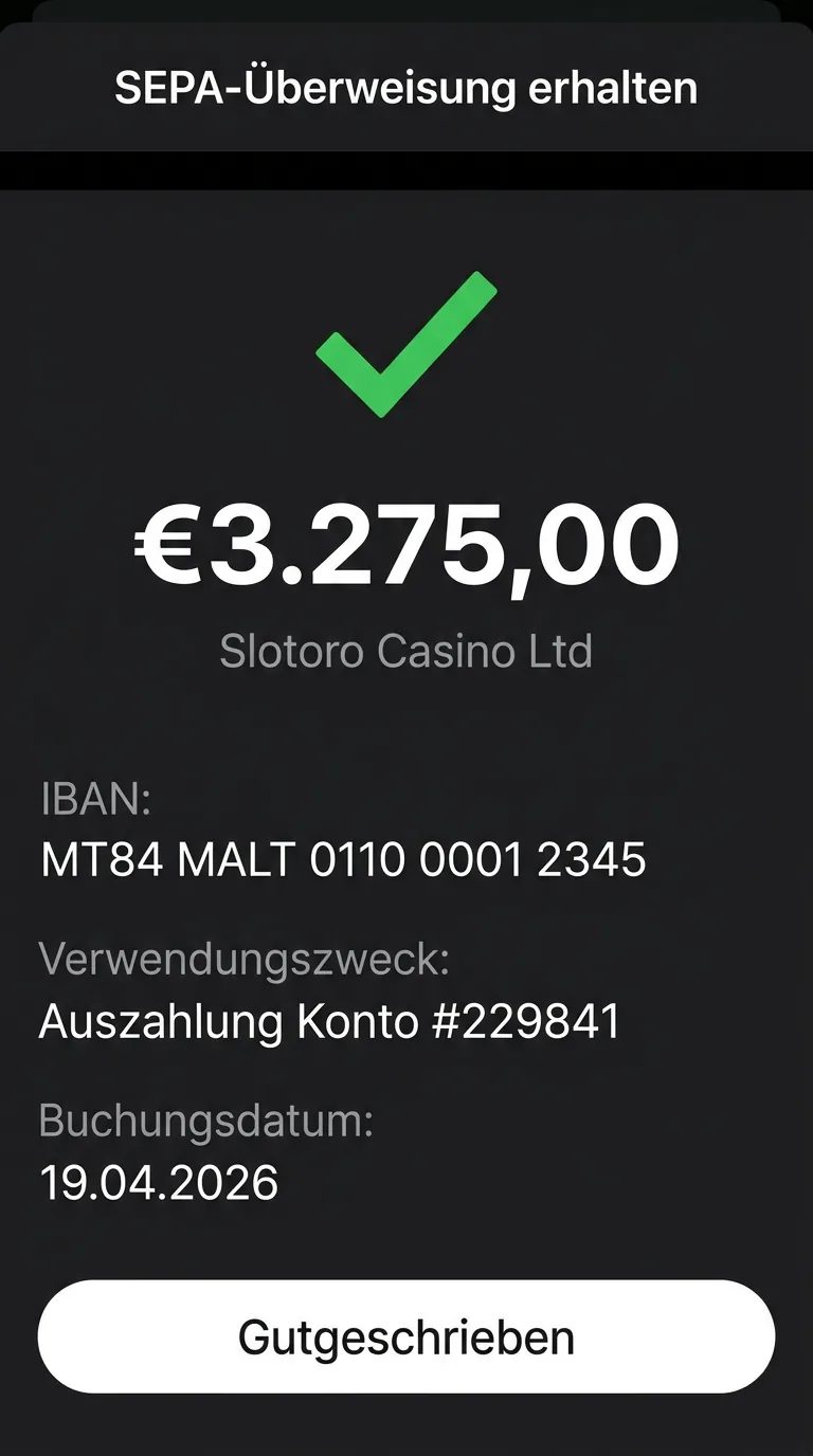 SEPA-overschrijving ontvangen 3.275 EUR