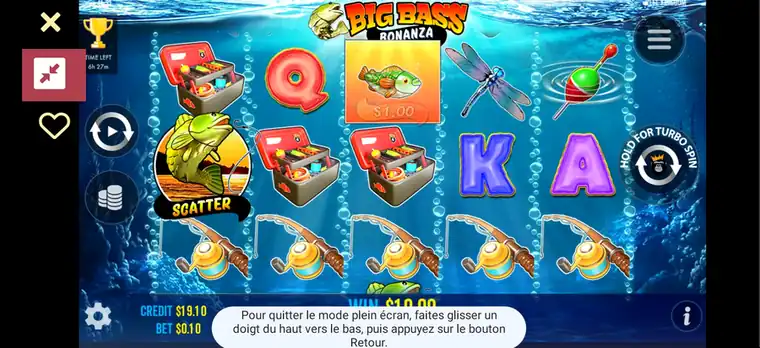 Symbol scatter w sesji mobilnej uruchamia darmowe spiny w Big Bass Bonanza