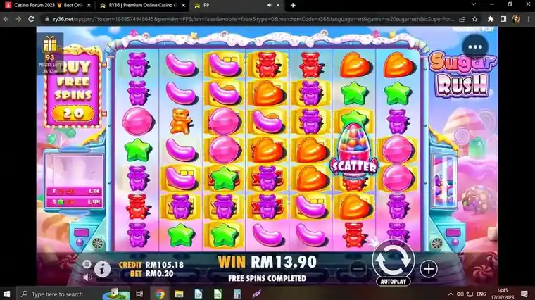 Symbol scatter uruchamia darmowe spiny z wygraną RM 13,90